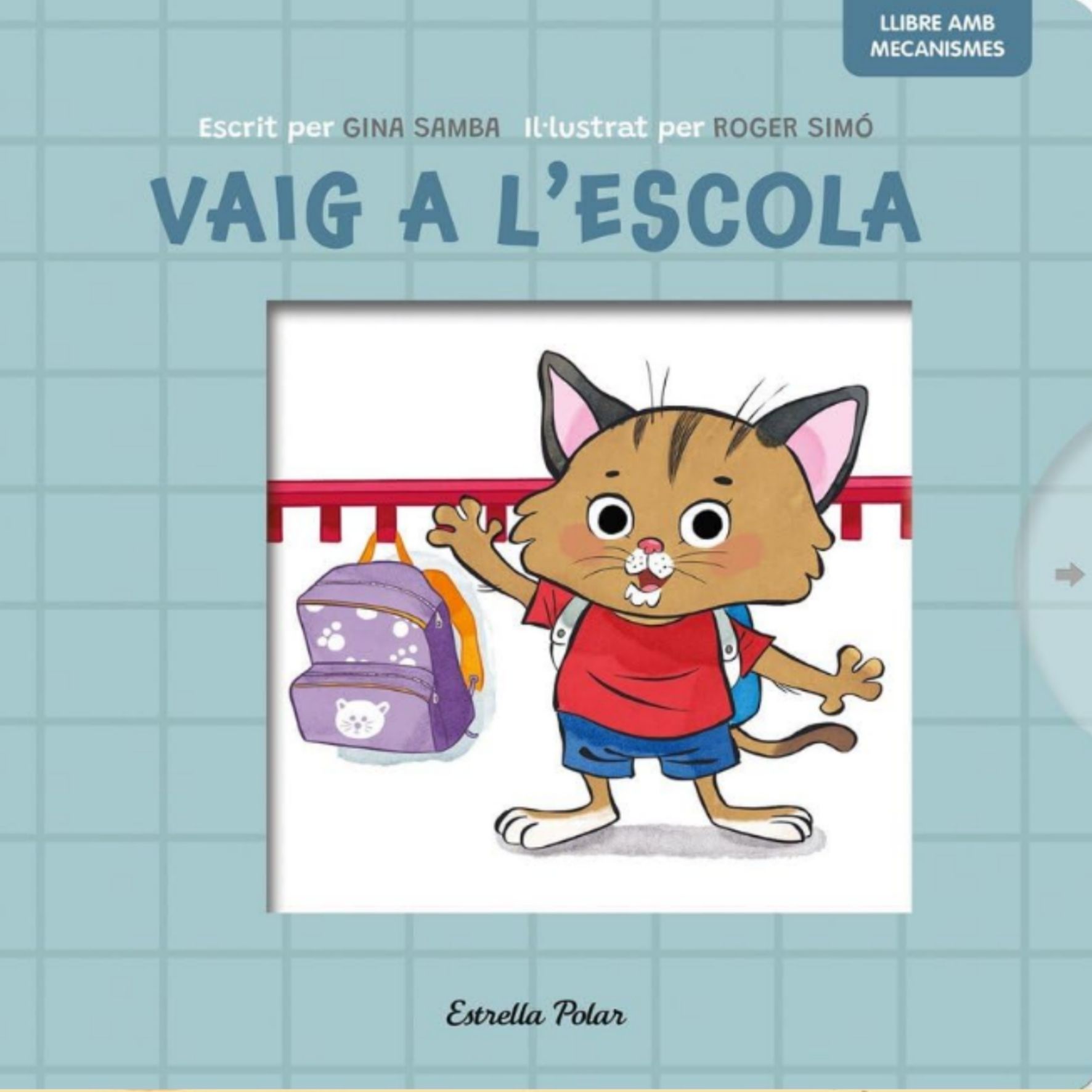 Portada del llibre Vaig a l'escola. Llibre amb mecanismes